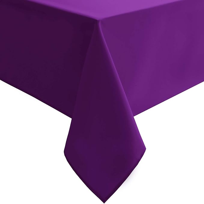 Hiasan Waterproof Tablecloth Rectangle - Washable Fabric Table Cloth for Dining Room Kitchen Birthday Party and Outdoor Use, Royal Purple, 60 x 140 Inch
