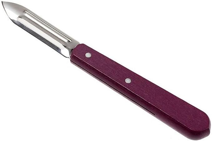 Opinel Essential Single Kitchen Knife, Cooking Tool Bladed Peeler, Painted Hornbeam Wood Handles, Made in France (No. 115, Purple)