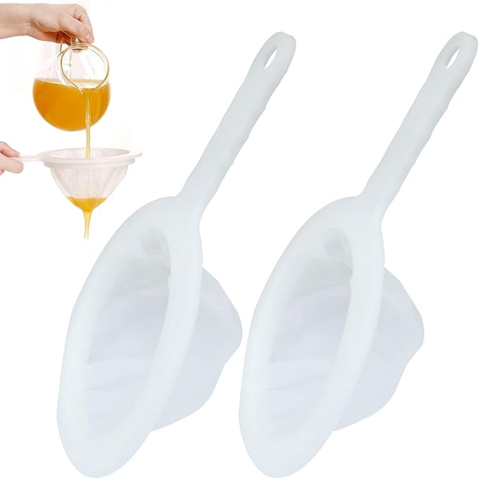 Zorfeter 2 Pieces Ultra Fine Mesh Strainer, Nylon Food Juice Strainer Mini Brine Shrimp Separation Net, Kitchen Tool for Filtering Juice/Milk/Honey(80/300 Mesh)