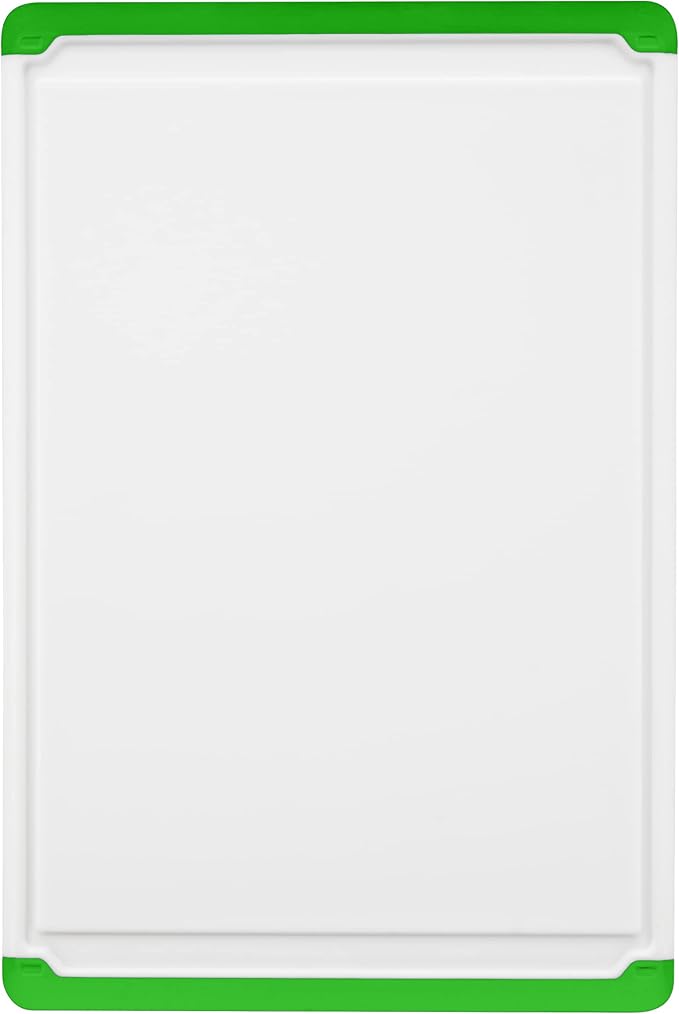 Large Cutting Board for Kitchen - Dishwasher Safe Plastic Chopping Board with Non-Slip Grip, Deep Juice Groove & Easy-Grip Handles - Thick Durable Cutting Board for Meat, Vegetables & Meal Prep