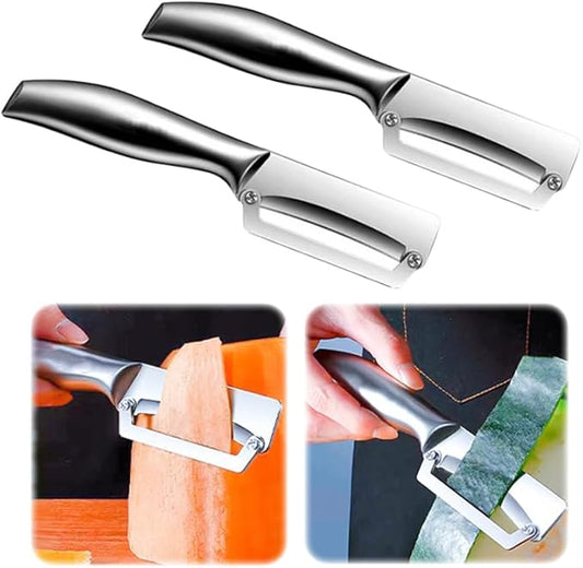 2 Pack Thick Vegetable Peeler - Sugarcane Pumpkin Peeling Knife - Ultra Sharp Stainless Steel Blades - Perfect Kitchen Peeler Effortlessly Peels Vegetables and Fruits (2 Pack)