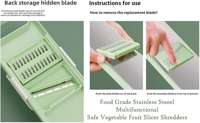 ANAM Mandoline Slicer & Vegetable Cutter – 6-in-1 Manual Food Chopper with Container – Stainless Steel Blades for Onions, Fruits & Vegetables – BPA-Free, Dishwasher Safe, Non-Slip Base, Easy Meal Prep