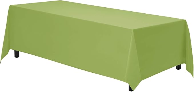 Gee Di Moda Rectangle Tablecloth - 70 x 120 Inch Apple Green Table Cloth for 6 or 8 Foot Rectangle Tables - Heavy Duty Washable Fabric - for Holiday Party, Dinner, Weddings, Baby Shower & Events