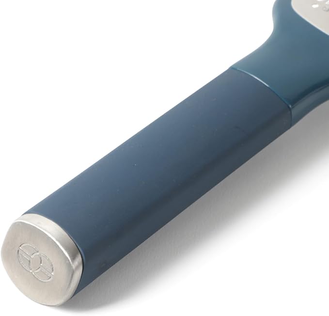 Calphalon Edge Stainless Steel Handheld Cheese Grater W/Cover & Rubber Handle - Navy Blue