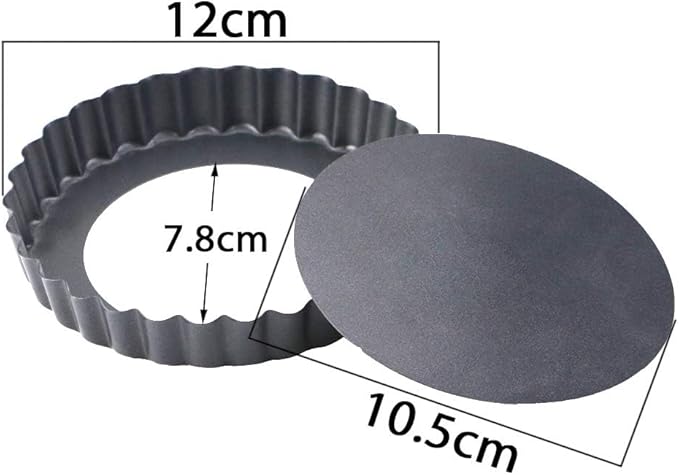 Hslife 6 Pack 5 Inch Mini Tart Pans with Removable Bottom, Nonstick Round Quiche Pan Heavy Duty Fluted Sides for Tartlets, Mousse Cakes, Dessert Baking
