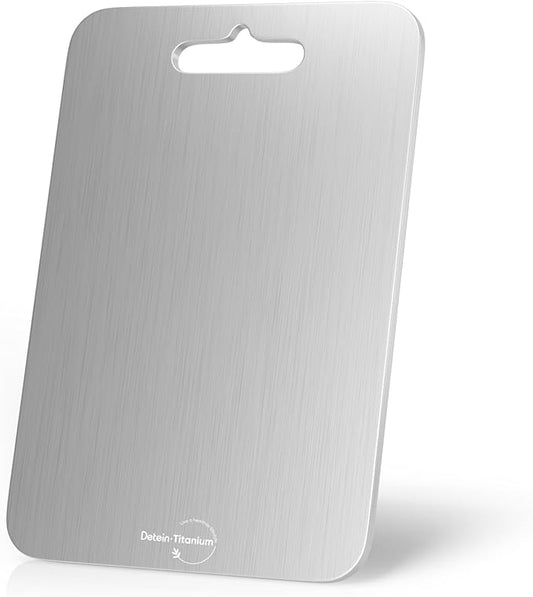 Titanium Cutting Board, 100% Pure Titanium, 2mm Thick, 18" x 12", Silver, Rectangular, Stain Resistant, Non-Slip, Meat, Vegetable, Fruit, Charcuterie, Bread, Cheese