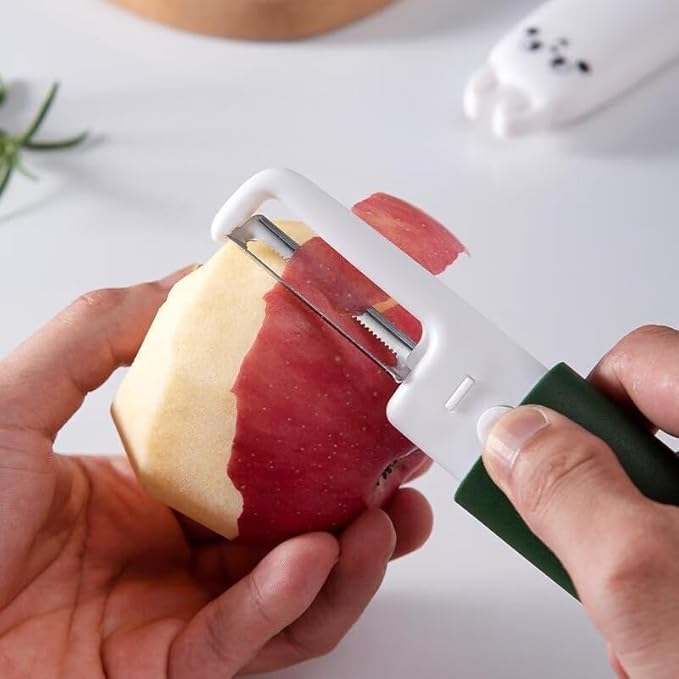 2 in 1 Vegetable Peeler And Knife Set with Safety Cover – Stainless Steel Potato Peeler, Fruit Peeler, Carrot Peeler, Cucumber Slicer – Camping & Travel