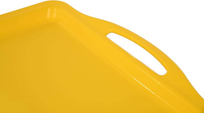 Mintra Home Durable Serving Tray - (1pk, Yellow) Unbreakable, Breakfast, Cafeteria, Fast Food, Handles