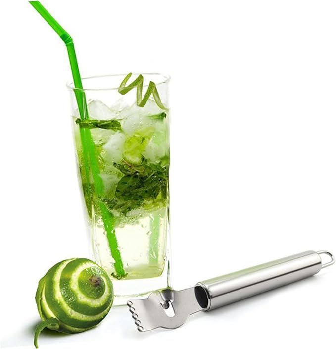 Mikinona 2pcs Multi-function Lemon Lime Slicer Zester Peeler Stainless Steel Fruit Zester for Kitchen Bar