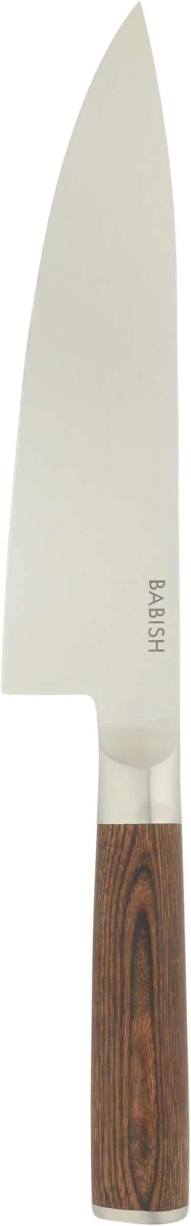 Babish 8-Inch Chef Knife – High-Carbon 1.4116 German Steel Kitchen Knife with Dark Pakka Wood Handle, Full-Tang Razor Sharp Chef’s Blade for Chopping, Slicing, Dicing & Everyday Prep