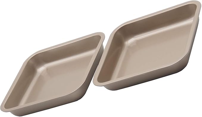 HYTK 2 Small Baking Pans 8.33 x 8.33 Inch (Inner 7.5 X 7.5) Mini Cookie Sheet Toaster Conventional Oven Tray Nonstick No Warp Magnetic Bakeware for 1 or 2 Person