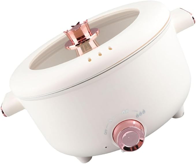 Electric Hot Pot, 3.5L Rapid Noodles Cooker Multifunctional Cooking Pot for Ramen Egg Pasta Soup Porridge, with Ceramic Enamel Non Stick Coating