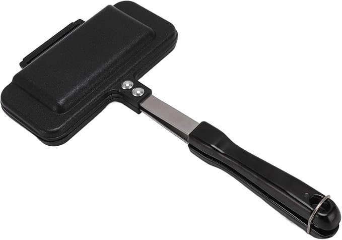 Aluminum Waffle Maker Pan, Nonstick Stove Top Waffle Pan, Portable with Long Handle - Quick Crisp Waffles, Easy Cleanup, Perfect for Family Breakfast and Camping (Type 1)