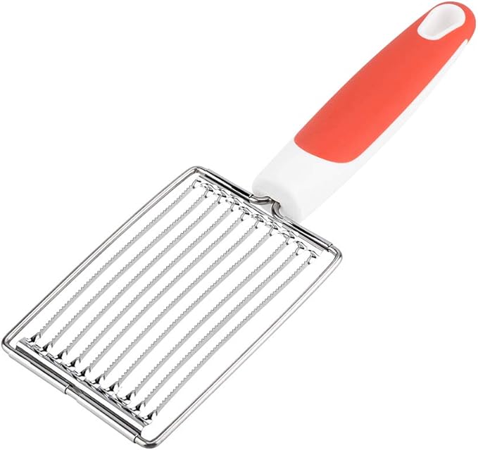 ASHATA Lunch Meat Slicer, Stainless Cutter with Handle for Cheese Potato Egg Ham Fruit Tomato, Quality Stainless Steel 10 Wires for 11, Stainless Steel Fruit Vegetable Slicer