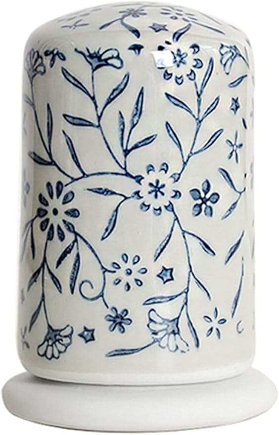 123Arts Ceramic Toothpick Holder Retro Hand Painted Flower Toothpick Box,Table Decoration