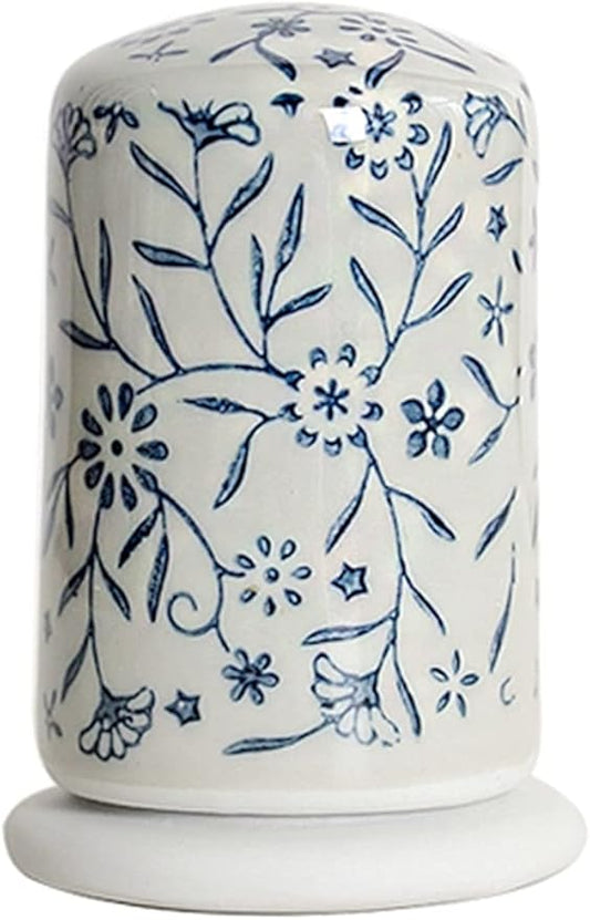 123Arts Ceramic Toothpick Holder Retro Hand Painted Flower Toothpick Box,Table Decoration