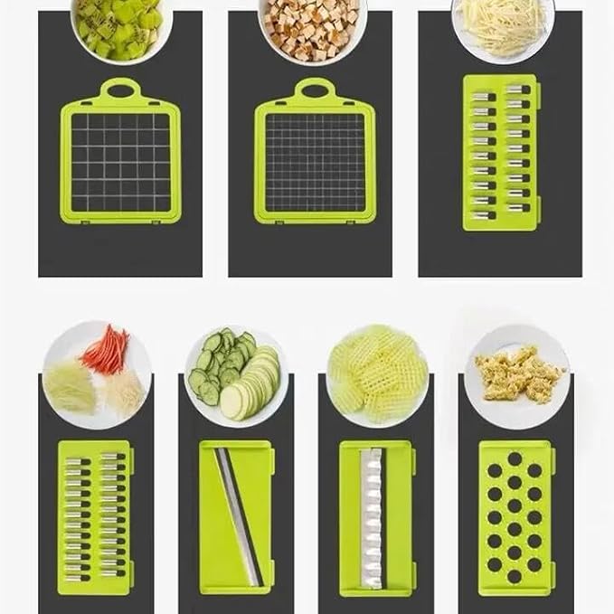 Premium Kitchen Multi 12 in 1 Manual Mandoline Fruit Vegetable Cutter Onion Dicer Veggie Slicer Vegetable Chopper