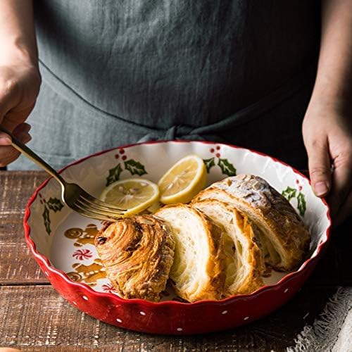 Ceramic Pie Pan Pie Dish for Oven 10 Inch Pie Plate Round Bakeware (Butterfly)