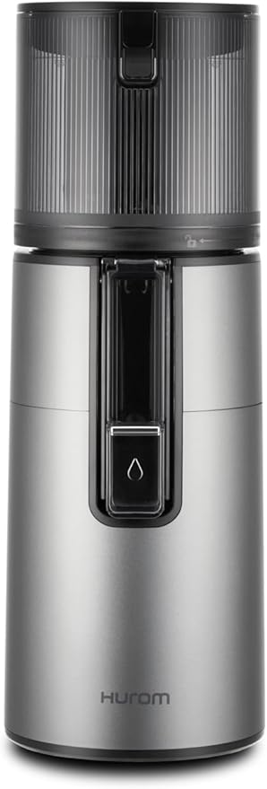 Hurom H400 Easy Clean Slow Juicer, Matte Black | Hands Free | Hopper Fits Whole Produce | Quiet Motor | BPA Free | Easy Assembly | Healthy Living | Cold Press Masticating Juicer (Titanium)