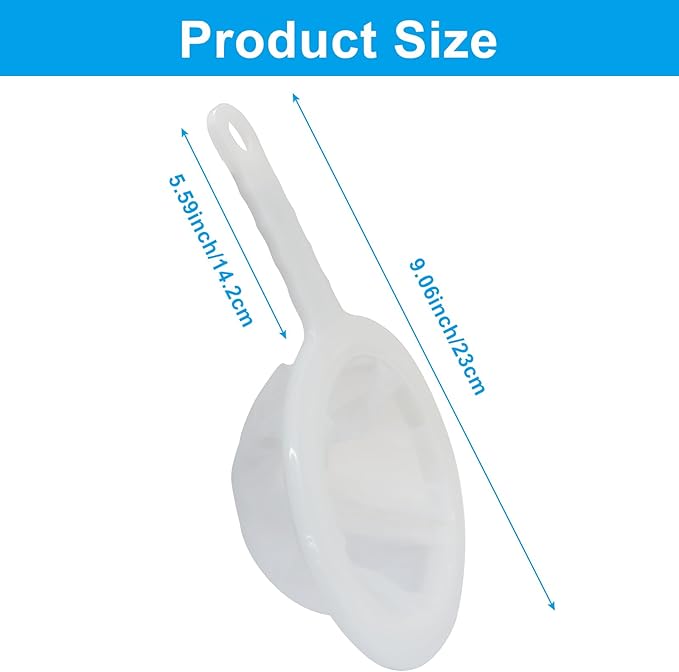 2Pcs Ultra Fine Mesh Strainer, Nylon Food Strainer Yogurt Mesh Sieve Plastic Colander, Mini Brine Shrimp Separation Net for Kitchen(100 Mesh)