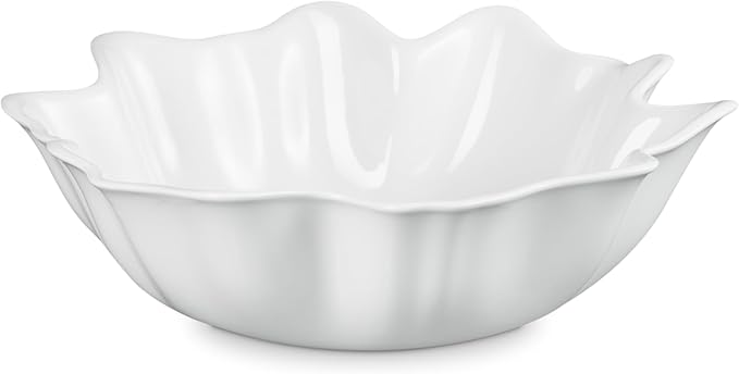 Le Creuset Stoneware Iris Serving Bowl, 15", White