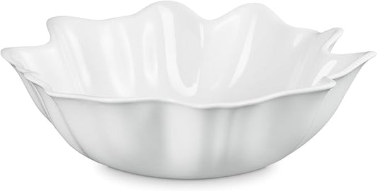 Le Creuset Stoneware Iris Serving Bowl, 15", White