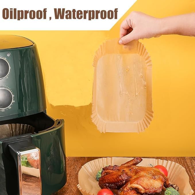 M-bestl 250 Pcs Air Fryer Liners Disposable,Food Grade Wood Pulp Parchment Paper Liners for Ninja DZ201 Dual Basket,Oil-proof& Non-stick(8.1x5.5 Inch,250Pcs)