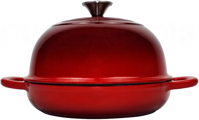 OLLAKOK Dutch Oven for Bread Baking Bread Oven for Sourdough Bread Baking, Enameled Cast Iron Dutch Oven Pot with Lid 5 qt Cast Iron Bread Pan, Red