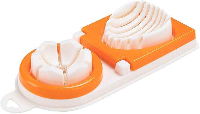 Zerodeko Multipurpose Egg Slicer and Peeler Dual-head Hard Boiled Egg Cutter Bright Orange Food Slicing Tool for Home Use