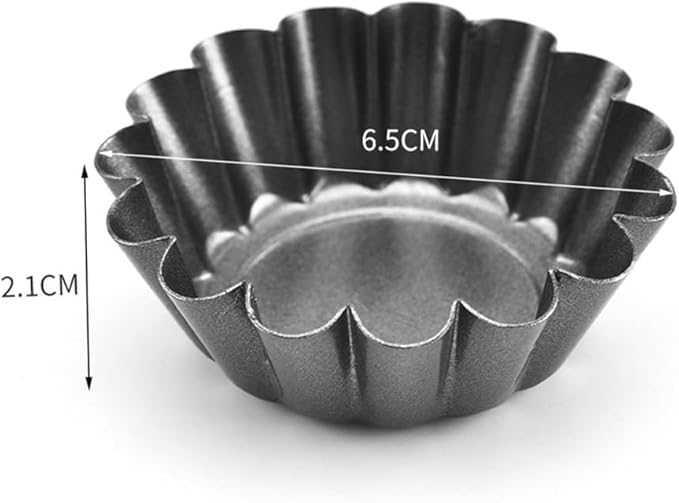 Set of 10 Tart Tins, Carbon Steel for Even Baking and Simple Demolding for Baking Enthusiasts