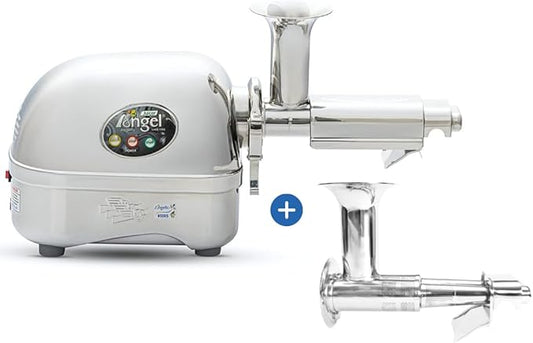 Angel Juicer AG-8500SFH Stainless Steel Electric Juice Extractor, SUS-316 Surgical Grade, Anti-Jamming Auto-Reverse Function, 10-Year Warranty