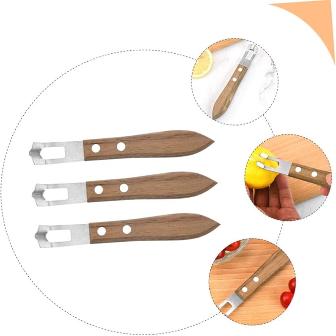Ciieeo 3pcs Stainless Steel Lemon Zester Ergonomic Graters for Cheese Fruits and Vegetables and Convenient Kitchen Tools for Home and Restaurant Use