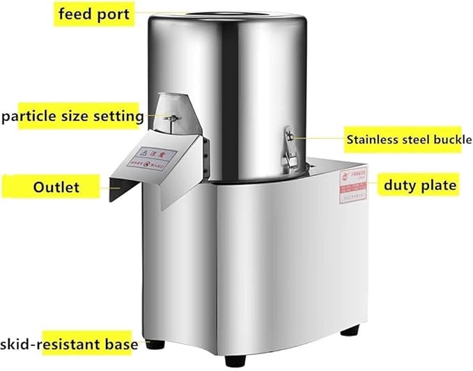 600W Commercial Food Processor & Meat Grinder - 110V Electric Vegetable Chopper, Stainless Steel Slicer with Adjustable Thickness - 120kg/h High Capacity, Heavy Duty for Kitchen, Restaurant, Catering