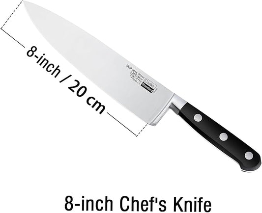 Cooks Standard 8-Inch/20cm Stainless Steel Chef's Kitchen Knife, Multi Purpose 8-Inch, 8", Black