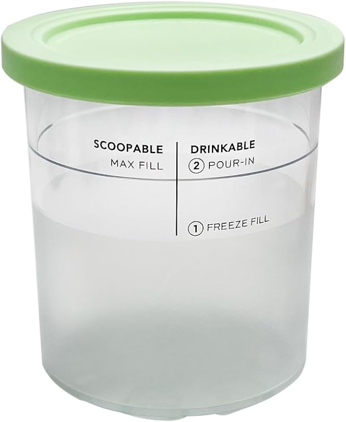 XL Family Size Ice Cream Pint Container, Compatible with Ninja NC501 CREAMi Deluxe 11-in-1 Ice Cream & Frozen Treat Maker Model NC500/NC501/NC501H/NC501HBL/NC503HGN