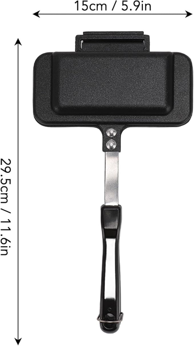 Waffle Maker Pan Nonstick Stovetop Waffle Pan Portable Aluminum Waffle Maker for Family Breakfast Baking
