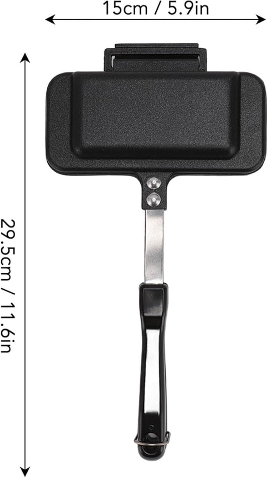 Waffle Maker Pan Nonstick Stovetop Waffle Pan Portable Aluminum Waffle Maker for Family Breakfast Baking