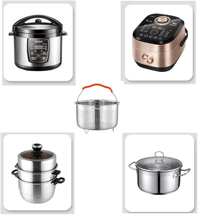 Steamer Basket for Instant Pot 18/8 Stainless Steel Strainer Basket Pressure Cooker Accessories (6L)