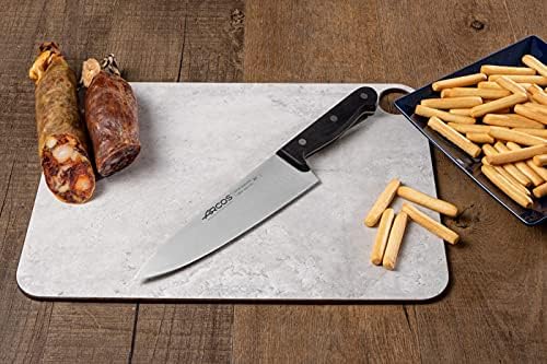 Arcos Chef Knife 8 Inch Stainless Steel. Cooking Knife to Cut Meat, Fish, Poultry, Fruit and Vegetables. Ergonomic Polyoxymethylene Handle and 200mm Blade. Series Universal. Color Black