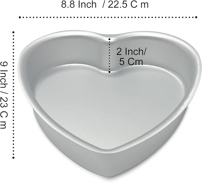 kefyixc Set of 2 Heart-shaped cake pan, heart-shaped cake tin, aluminum, 8-inch heart-shaped, for weddings, parties, family and other occasions cake (8 x 2 Inch,Set of 2)