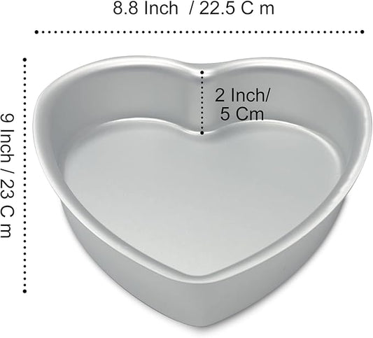 kefyixc Set of 2 Heart-shaped cake pan, heart-shaped cake tin, aluminum, 8-inch heart-shaped, for weddings, parties, family and other occasions cake (8 x 2 Inch,Set of 2)