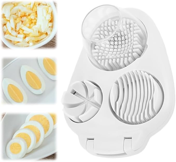 3 In 1 Egg Slicer For Hard Boiled Eggs, Heavy Duty Egg Slicer with 3 Cutting Modes, 2026 New Stainless Steel Egg Cutter for Hard Boiled Eggs Strawberry, Grape, Mushroom, Kitchen Dicer Tool (1)