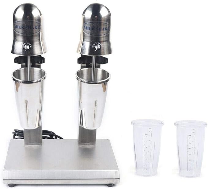 Milkshake Maker Electric Drink Mixer Commercial Milkshake Machine Stainless Steel 560W 2 Gears Speed (Double Head C)