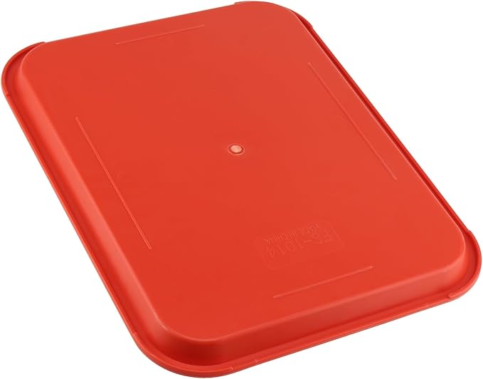 ZOENHOU 6 Pack 16 x 12 Inch Plastic Fast Food Tray,Rectangular Plastic Cafeteria Trays Serving Trays for Serving Food, Orange