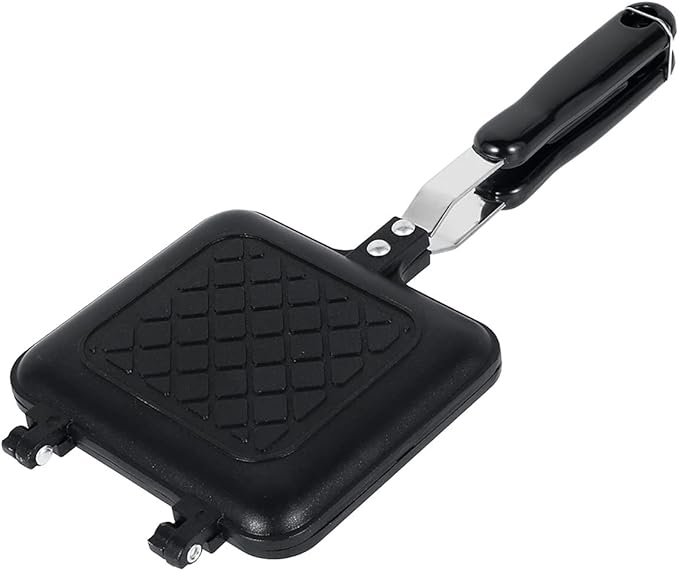 Camping Toastie Maker Baking Pan with Heat Resistant Handles, Non Stick Stovetop Toastie Maker Double Sided Multifunction Stovetop Toastie Maker for Home Outdoors Camping