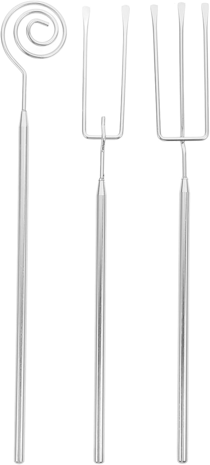 3Pcs Chocolate Dipping Tools, Stainless Steel Truffle Candy Dipping Tools Set, Baking Supplies Stainless Steel Fondue Fork, Cooking Supplie for Home Bakers Dishwasher Safe