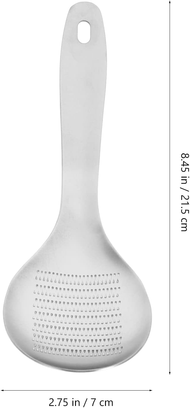 Hemoton Cheese Zester Cheese Graters for Kitchen Stainless Steel Garlic Grinders Ginger Grater Grinder Zester Spoon Metal Lemon Zester Grater With Handle for Cheese, Chocolate, Kitchen Gadgets