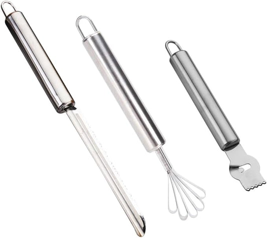 3 Pcs Stainless Steel Kitchen Grater Manual Lemon Pineapple Coconut Zester Food Grating Tools for Easy Use Cleaning Double Sided Design