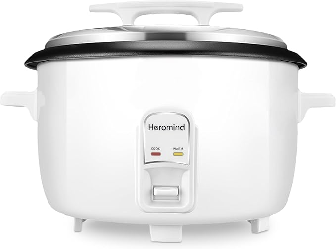Heromind Commercial Rice Cooker, 46-Cup Rice Cooker, 9Qt / 10 L Large Rice Cooker with Nonstick Inner Pot, Fast Cooking and Auto Keep Warm, with Rice Cup and Paddle, Easy to Clean, 1600W