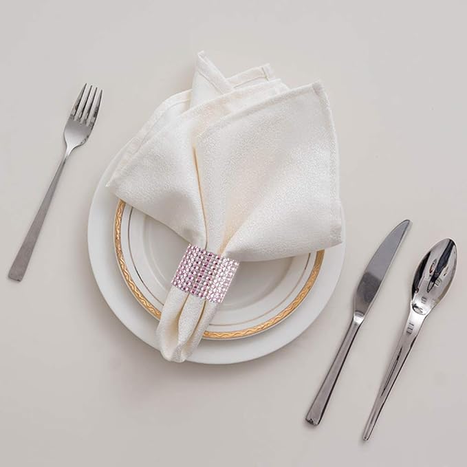 Accmor 50pcs Napkin Rings, Pink Napkin Rings Buckles for Table Decorations, Wedding, Dinner, Party, DIY Decoration